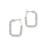104166, SMALL GEOMETRIC BEADED HOOP EARRING