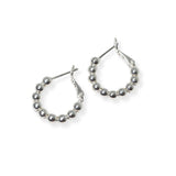 104167, 20MM ROUND BEADED HOOP EARRING