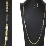 104181, SEMI PRECIOUS STONE BEADED LONG NECKLACE