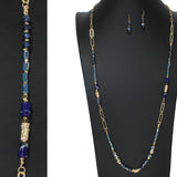 104181, SEMI PRECIOUS STONE BEADED LONG NECKLACE