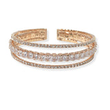 104185, CUBIC ZIRCONIA ACCENT CRYSTAL RHINESTONE STRETCH CUFF BRACELET