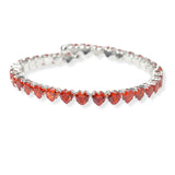 104186, HEART CUBIC ZIRCONIA STRETCH CUFF BRACELET