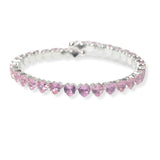 104186, HEART CUBIC ZIRCONIA STRETCH CUFF BRACELET