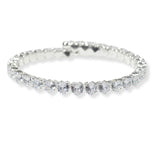 104186, HEART CUBIC ZIRCONIA STRETCH CUFF BRACELET