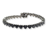 104186, HEART CUBIC ZIRCONIA STRETCH CUFF BRACELET