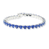 104186, HEART CUBIC ZIRCONIA STRETCH CUFF BRACELET