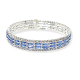 104187, CUBIC ZIRCONIA ACCENT CRYSTAL RHINESTONE STRETCH CUFF BRACELET