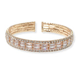 104187, CUBIC ZIRCONIA ACCENT CRYSTAL RHINESTONE STRETCH CUFF BRACELET