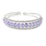 104188, OVAL CUBIC ZIRCONIA ACCENT CRYSTAL RHINESTONE STRETCH CUFF BRACELET