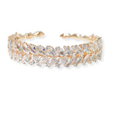 104189, MARQUISE CUBIC ZIRCONIA ACCENT STRETCH CUFF BRACELET