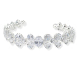 104191, CUBIC ZIRCONIA ACCENT STRETCH CUFF BRACELET