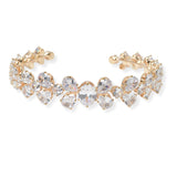 104191, CUBIC ZIRCONIA ACCENT STRETCH CUFF BRACELET