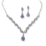 104193, CUBIC ZIRCONIA ACCENT CRYSTAL RHINESTONE NECKLACE