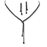 104194, DANGLE CUBIC ZIRCONIA ACCENT CRYSTAL RHINESTONE NECKLACE