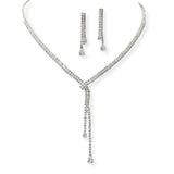 104194, DANGLE CUBIC ZIRCONIA ACCENT CRYSTAL RHINESTONE NECKLACE