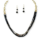 104195, MIX BEADED WITH CHAIN NECKLACE