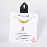 104198, GOLD DIPPED, "GREATEST GIFT" ROSE FLOWER NECKLACE