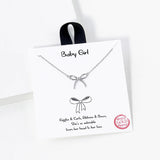 104202, GOLD DIPPED, "BABY GIRL" RIBBON BOW NECKLACE