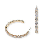 104204, MARQUISE CUBIC ZIRCONIA ACCENT ROUND HOOP EARRING