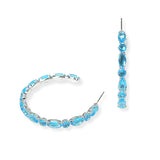 104204, MARQUISE CUBIC ZIRCONIA ACCENT ROUND HOOP EARRING