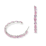 104204, MARQUISE CUBIC ZIRCONIA ACCENT ROUND HOOP EARRING