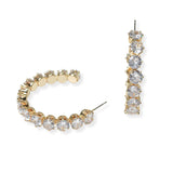 104205, 30MM ROUND CUBIC ZIRCONIA ACCENT ROUND HOOP EARRING