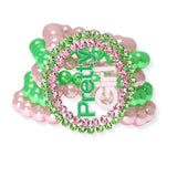 104212, "PRETTY GIRL" RHINESTONE WITH PEARL STRETCH BRACELET