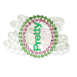 104212, "PRETTY GIRL" RHINESTONE WITH PEARL STRETCH BRACELET