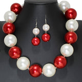 104213, CHUNKY PEARL BEADS NECKLACE