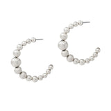 104216, BRASS BALL BEADED HOOP EARRING