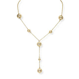 104217, BRASS BALL Y-SHAPED NECKLACE