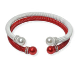 104235, PEARL CABLE CUFF BRACELET SET