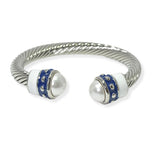 104236, CHUNKY PEARL ACCENT CABLE CUFF BRACELET
