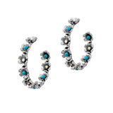 104244, WESTERN FLOWER ROUND HOOP EARRING