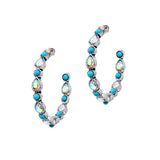 104245, WESTERN TEARDROP ACCENT ROUND HOOP EARRING