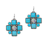 104246, WESTERN TURQUOISE STONE DANGLE EARRING