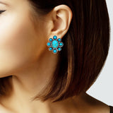 104248, WESTERN FLOWER POST EARRING