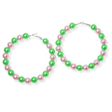 104256, PEARL BEADED ROUND HOOP EARRING