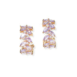 104257, MARQUISE CUBIC ZIRCONIA ACCENT HOOP EARRING