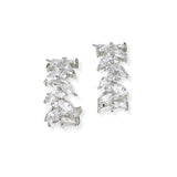 104257, MARQUISE CUBIC ZIRCONIA ACCENT HOOP EARRING