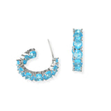 104258, ROUND CUBIC ZIRCONIA ACCENT HOOP EARRING