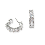 104258, ROUND CUBIC ZIRCONIA ACCENT HOOP EARRING