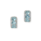 104259, TRIPLE ROUND CUBIC ZIRCONIA ACCENT STUD EARRING