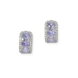 104259, TRIPLE ROUND CUBIC ZIRCONIA ACCENT STUD EARRING