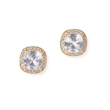 104260, GEOMETRIC CUBIC ZIRCONIA STUD EARRING