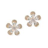 104261, FLOWER CUBIC ZIRCONIA STUD EARRING