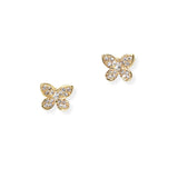 104262, DAINTY BUTTERFLY CUBIC ZIRCONIA STUD EARRING