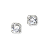 104266, GEOMETRIC CUBIC ZIRCONIA STUD EARRING