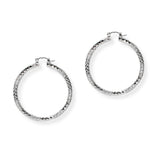 104268, 50MM GOLD DIPPED, TWO STYLE TEXTURED ROUND HOOP EARRING