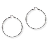 104268, 70MM GOLD DIPPED, TWO STYLE TEXTURED ROUND HOOP EARRING
